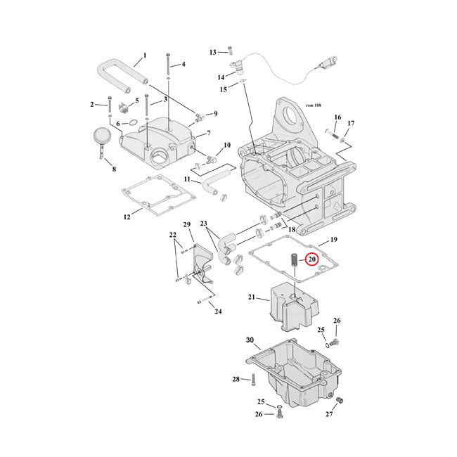 Spring, Baffle Oil Pan For Harley-Davidson