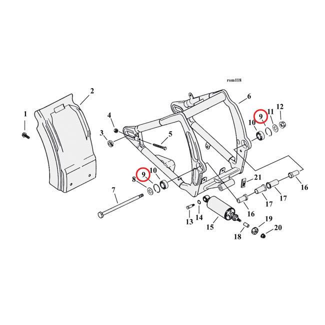 Retaining Ring, Swingarm Bearing For Harley-Davidson
