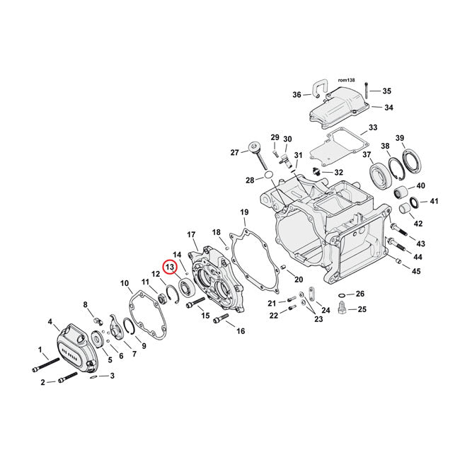 Ball Bearing, Transm. Bearing Housing For Harley-Davidson