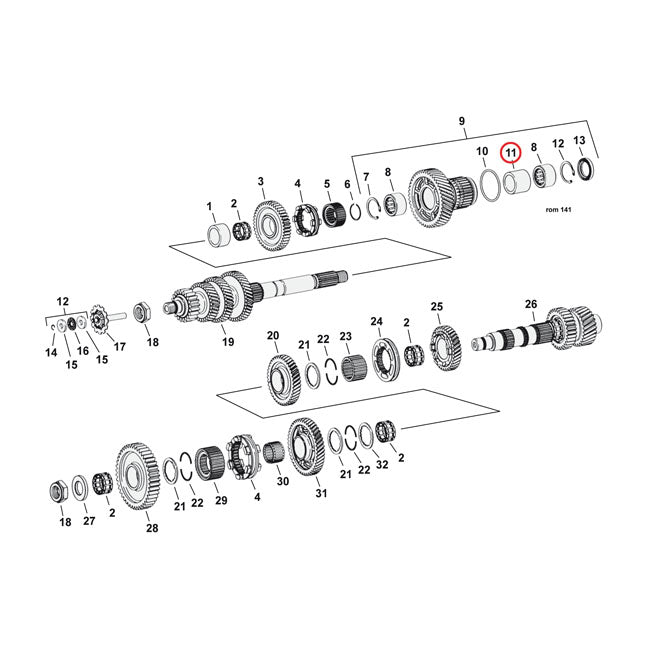 Spacer, 6th Gear Bearing For Harley-Davidson