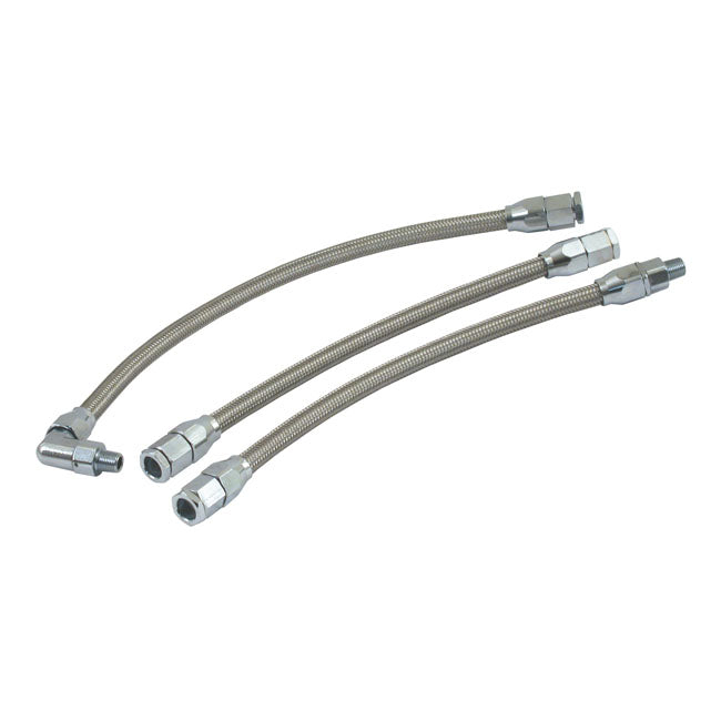 Goodridge HDOL201 Braided Oil Line Kit For Harley-Davidson 63572-86 63515-92 63556-87