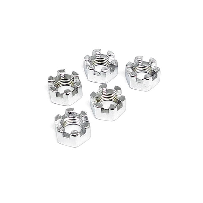 Chrome Castle Nut, 3/8-24 For Harley-Davidson