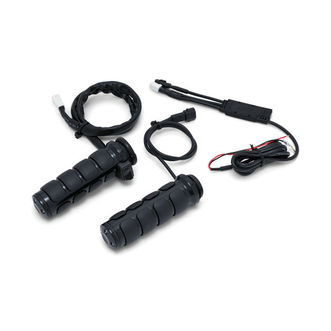 Kuryakyn, Heated Iso Grips. Gloss Black For Harley Davidson
