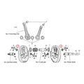 Mutter, Kurbelzapfen. L81-98 XL für Harley Davidson