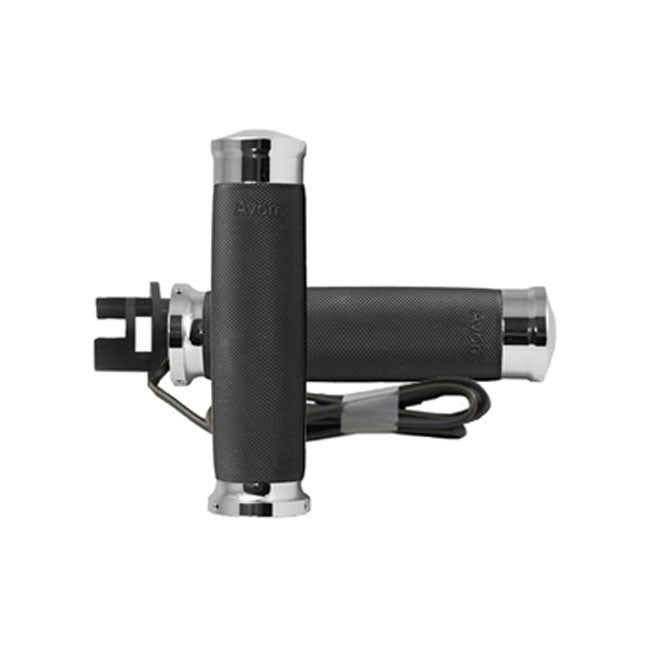 Avon Custom Contour Grips, Heated, Chrome For Indian