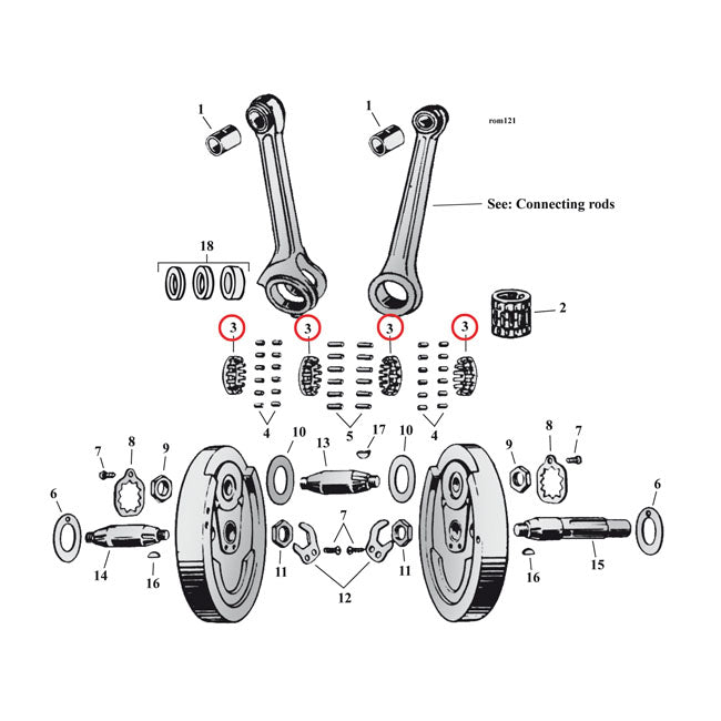 Retainer, Connecting Rod Rollers For Harley-Davidson