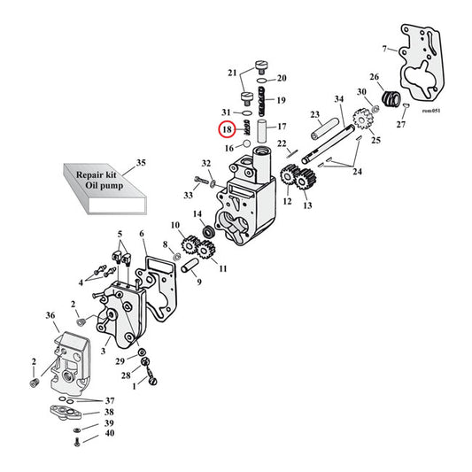 Spring, Oil Pump Check Valve For Harley Davidson