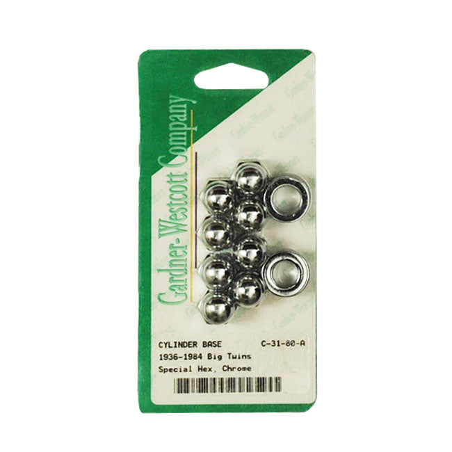 Cylinder Base Nut Kit, Acorn For Harley-Davidson