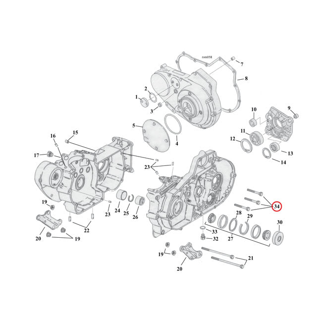 Crankcase Bolt Kit, Allen for Harley Davidson