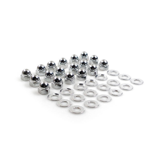 Rocker Box Nut Kit, Low Crown Acorn For Harley-Davidson