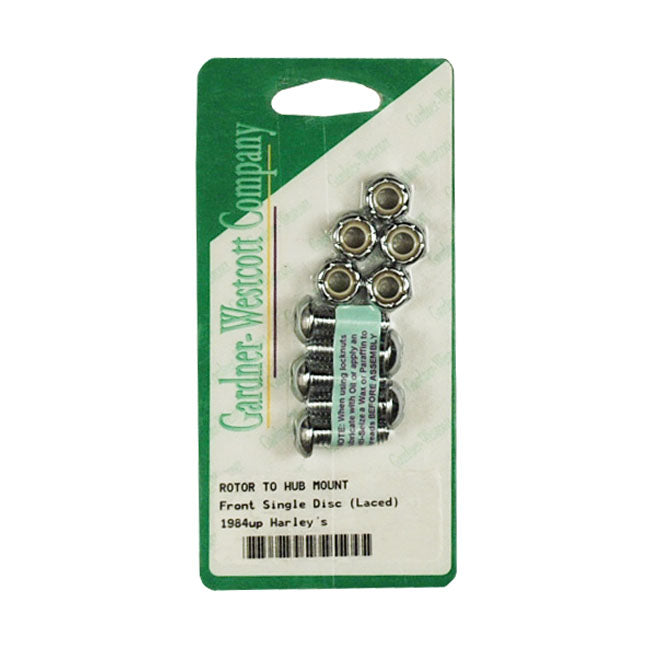 Brake Rotor Bolt Kit, Chrome Button For Harley-Davidson