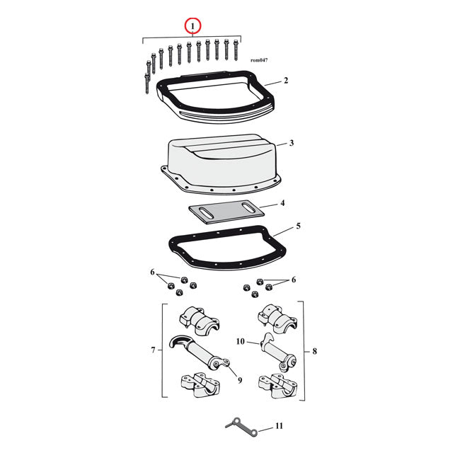 Rocker Cover Screw Kit, Ss Allen. Long For Harley-Davidson