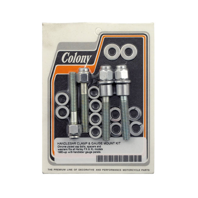 Colony Handlebar Clamp & Gauge Mount Kit For Harley-Davidson