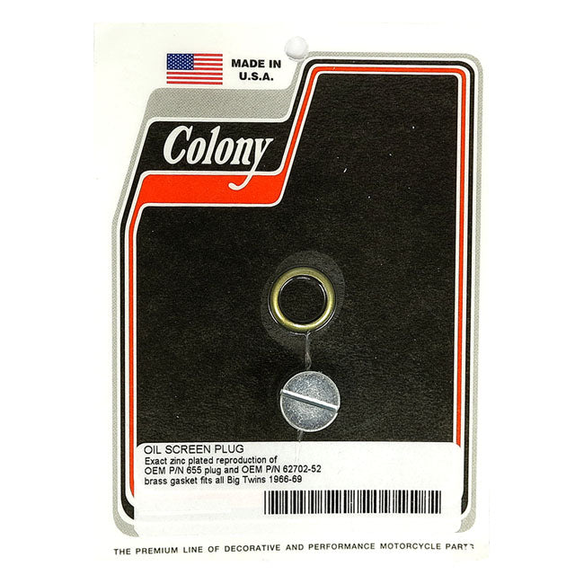 Colonia e olio a spina folta in stile OEM Crankcase. Zinco per Harley Davidson