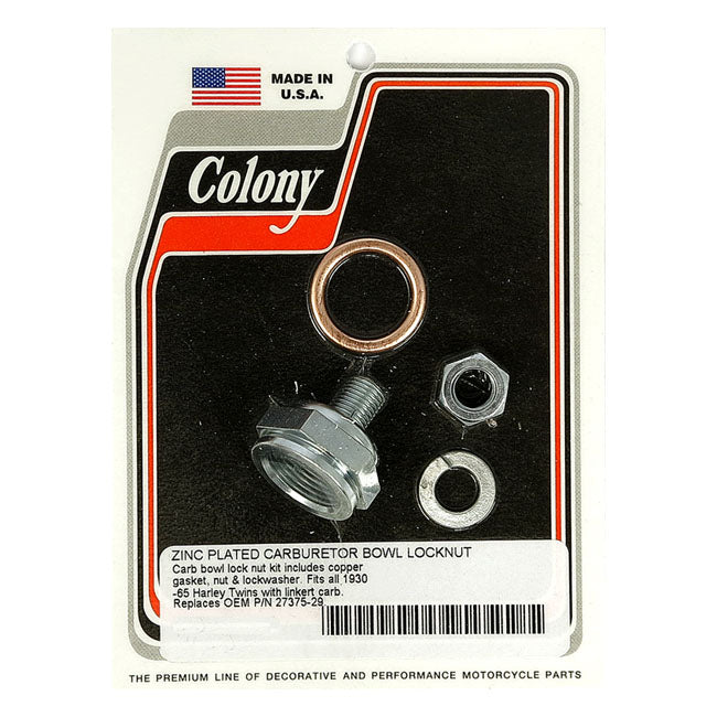 Colony Linkert Carb Bowl Lock Nut Kit For Harley-Davidson