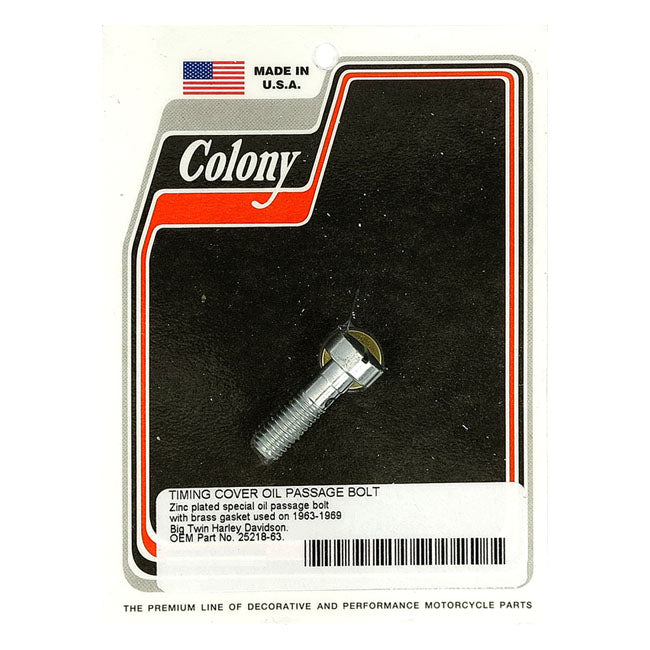 Colony Cam Cover Oil Passage Bolt For Harley-Davidson