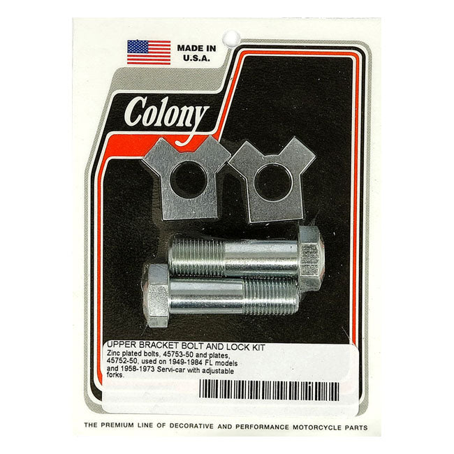 Colony Upper Bracket Bolt & Lock Kit For Harley-Davidson