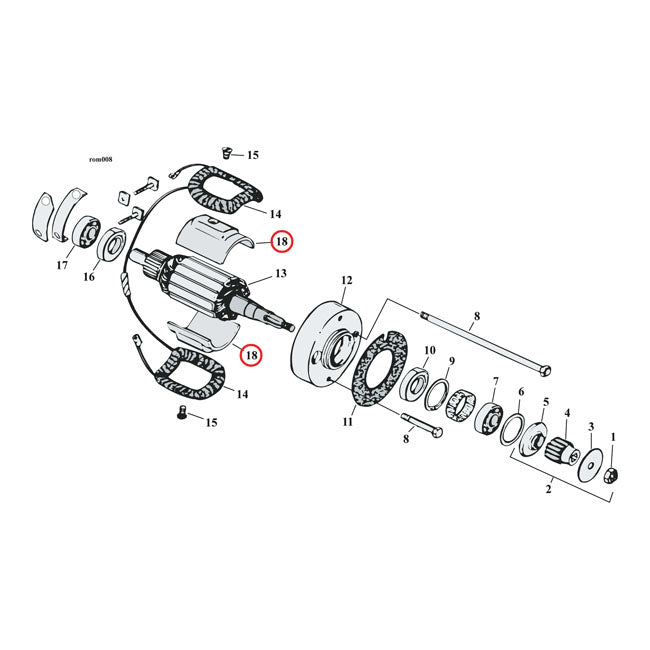 Generator Pole Piece, Field Coil For Harley-Davidson