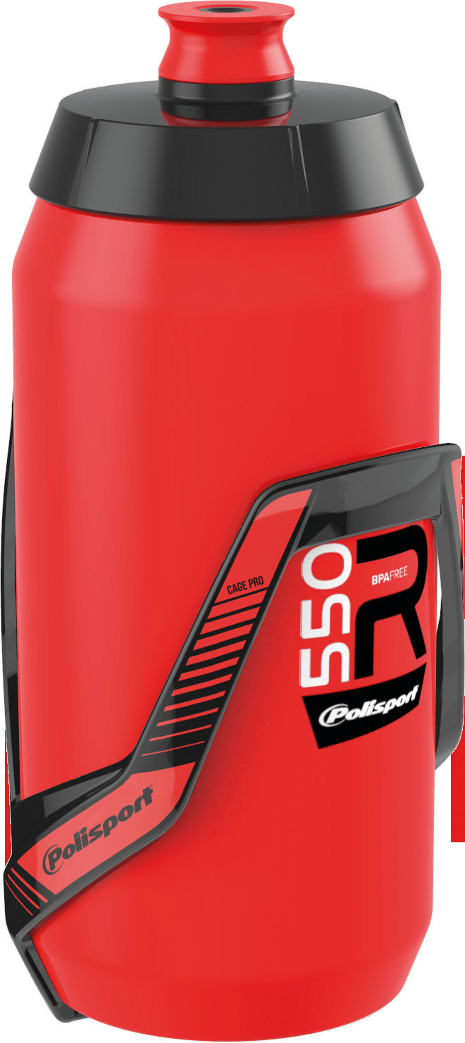 R550 Bottle d'acqua+ gabbia bottiglia rossa per e-bike