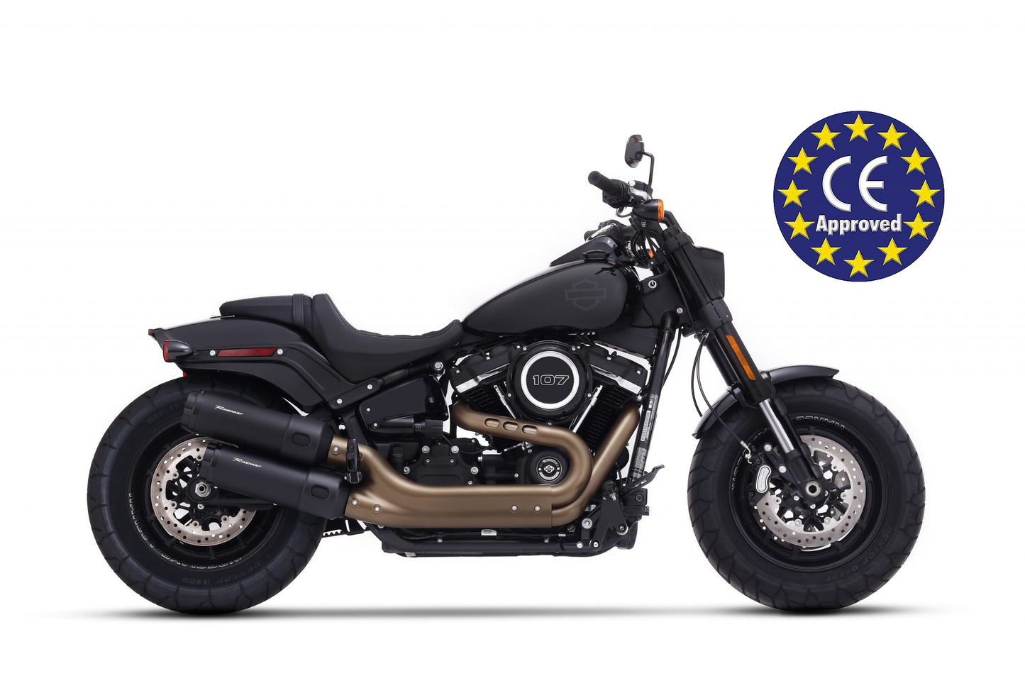 Rinehart 4.5" Slip-On Exhaust For Harley-Davidson Softail Fat Bob M8 ECE Approved