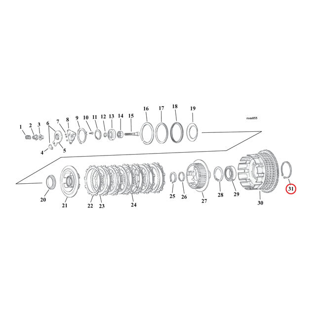 Retaining Ring, Clutch Hub For Harley-Davidson