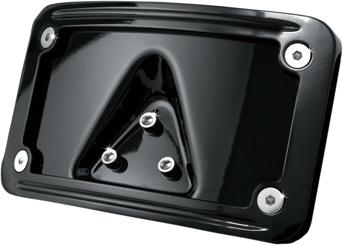 KURYAKYN CURVED LAYDOWN LICENSE PLATE MOUNTS WITH FRAME FRAME LCS LAYDOWN BLK
