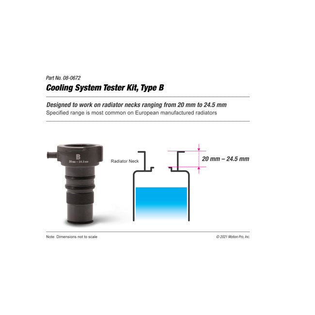 Motion Pro, Typ B -Adapter für den Kühlsystem -Tester