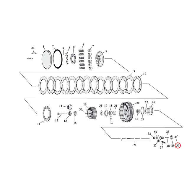 Lock Nut, Clutch Adj. Screw For Harley-Davidson