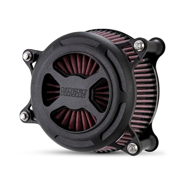 V&H, VO2 X Air Cleaner Kit. Wrinkle Black For Harley Davidson