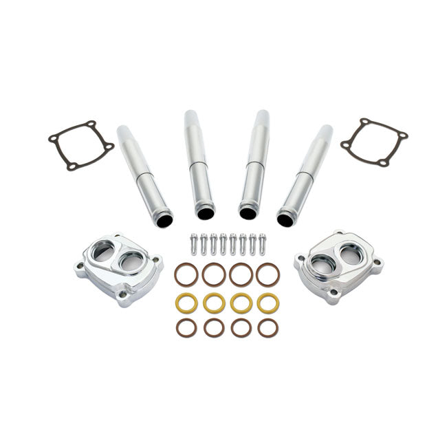 Jims, M8 Low Profile Tappet And Pushrod Cover Kit. Chrome For Harley Davidson