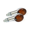 Micro-Flash Turn Signals, Chrome. Dark For Harley-Davidson