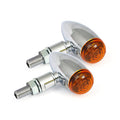 Micro Bullet Turn Signals, Chrome Plain For Harley-Davidson