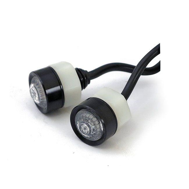 Mono Led Turn Signals Black, Clear Lens For Harley-Davidson