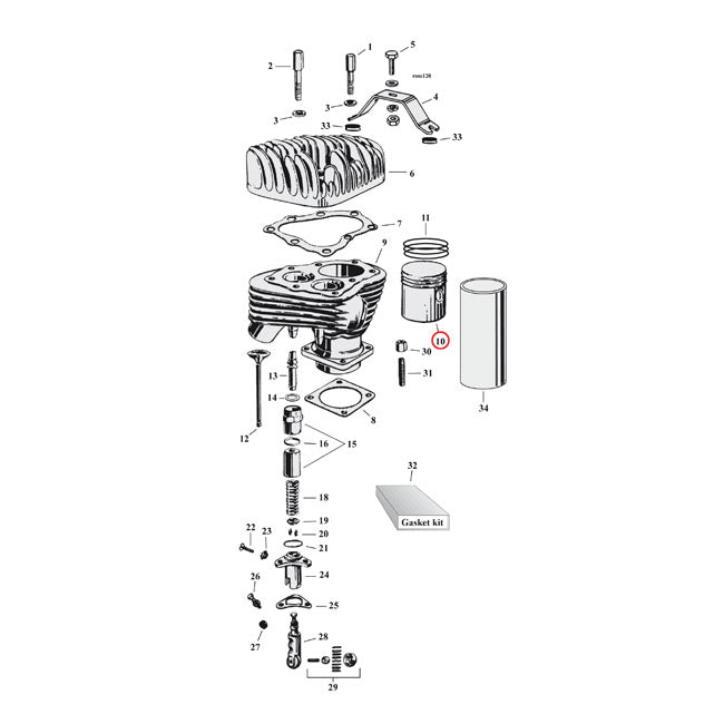 Piston Kit +.050 With Rings For Harley-Davidson