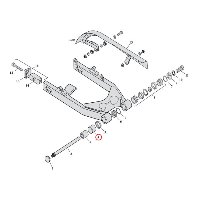 Piglio di boccola per il brannocchia di forcellone per Harley-Davidson Dyna 1991-2017