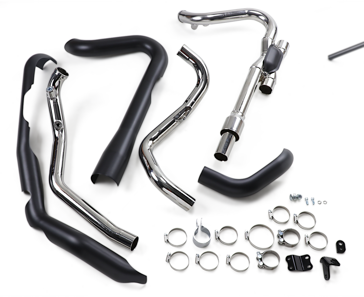 COBRA POWERPORT HEADPIPES FOR HARLEY-DAVIDSON 2017 - 2020 Raven Black Powerport Dual Bung Headpipes