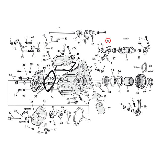 Support Shifter Cam, With Bearing. Right For Harley-Davidson