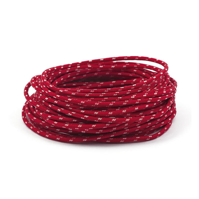 Wiring Cloth Covered Wire 25ft, Red For Harley-Davidson