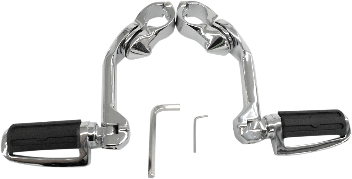 RIVCO PRODUCTS HIGHWAY PEGS WITH MOUNTING ARMS HIGHWAY PEGS MNT CHROME