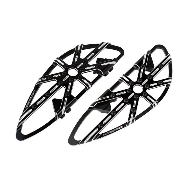 Ness 10-Gauge Driver Floorboards Black For Harley-Davidson