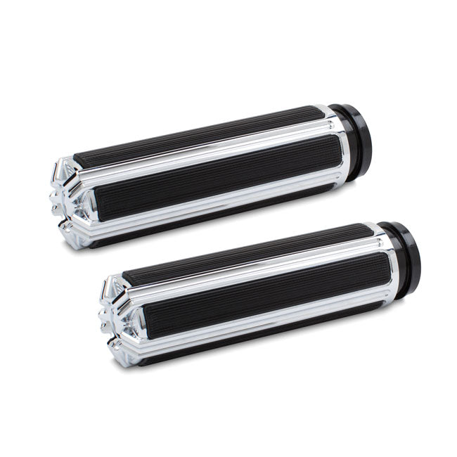 Ness 10-Gauge Billet Grips Chrome For Harley-Davidson