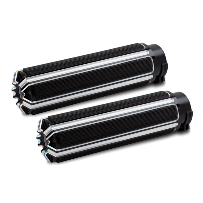 Ness 10-Gauge Billet Grips Black For Harley-Davidson