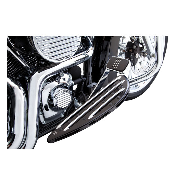 Deep Cut Driver Floorboards, Black For Harley-Davidson