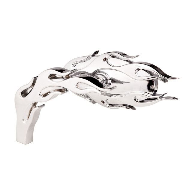 Ness Flamed Chrome Mirror, Left For Harley-Davidson