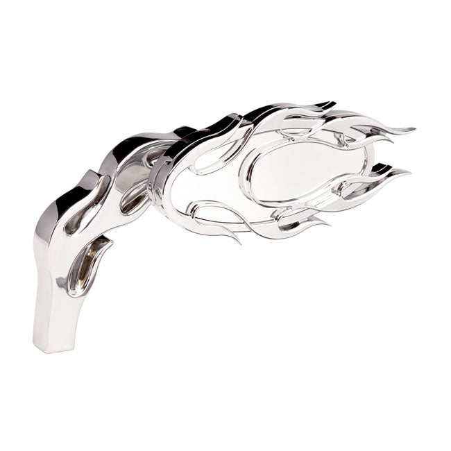 Ness Flamed Chrome Mirror, Right For Harley-Davidson