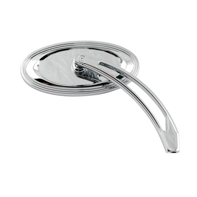Ness Die-Cast Chrome Oval Stepped Mirror For Harley-Davidson