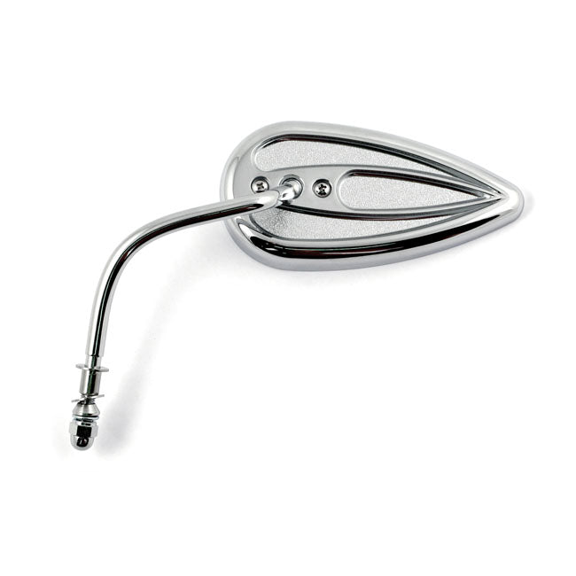 Ness Die-Cast Chrome Teardrop Mirror, Left For Harley-Davidson