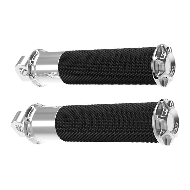 Ness Beveled Fusion Foot Pegs, Chrome For Harley-Davidson