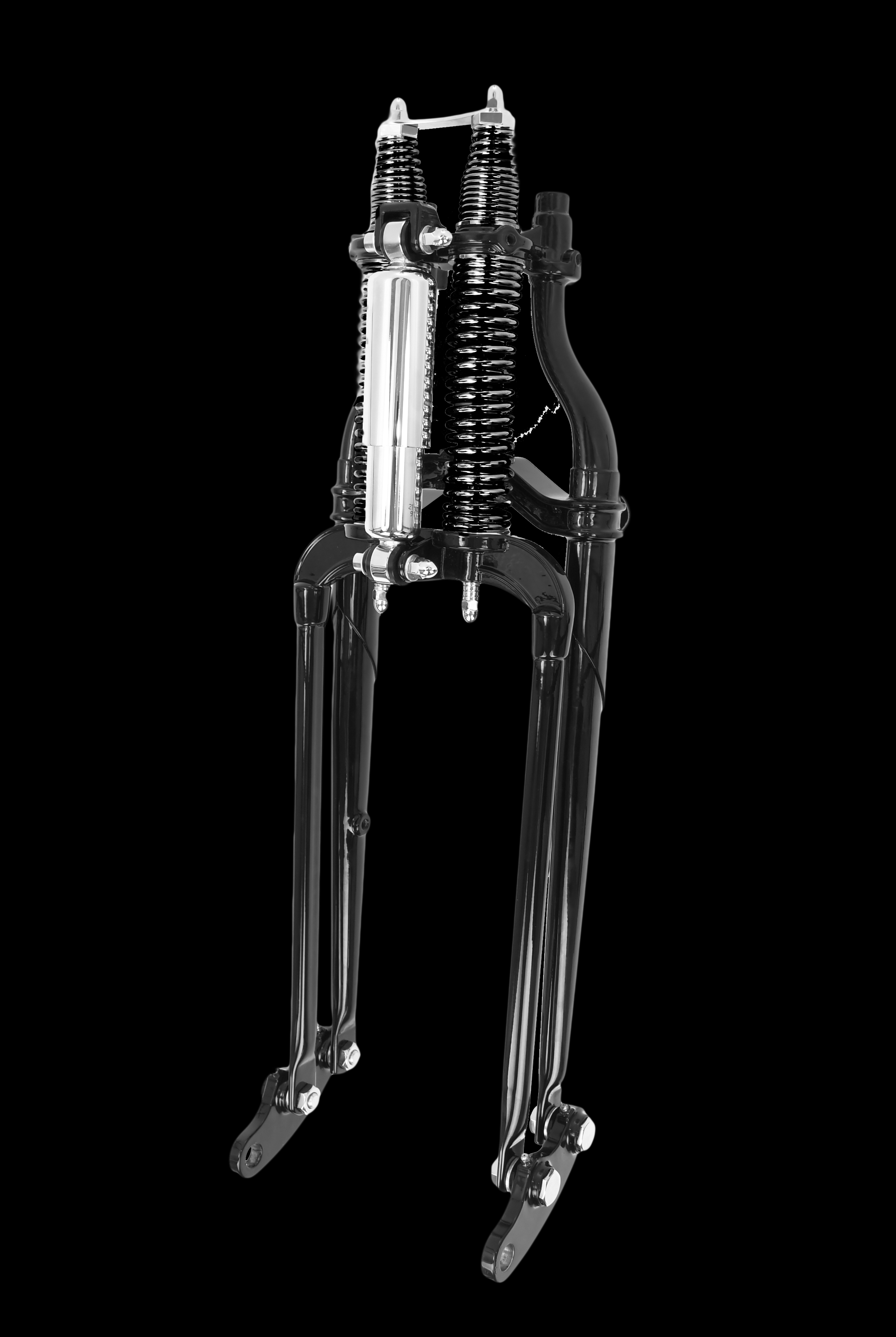 Springergabeln für Harley Davidson, schwarzer Körper/schwarze Federn