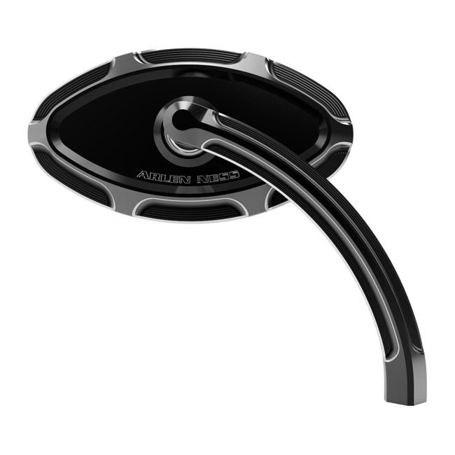 Ness Beveled Cats Eye Mirror Black For Harley-Davidson